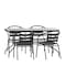 Flash Furniture 5PC Patio Set-55" Glass Table, 4 Black Chairs TLH-089REC-017CBK4-GG - alternate 2